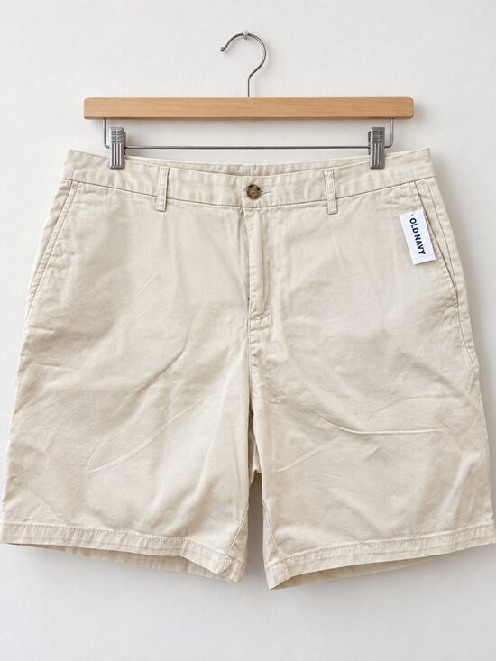 Old Navy Other - Old Navy Men's Flat Front Chino Shorts Cream Ivory Sizes 38 & 40 NWT